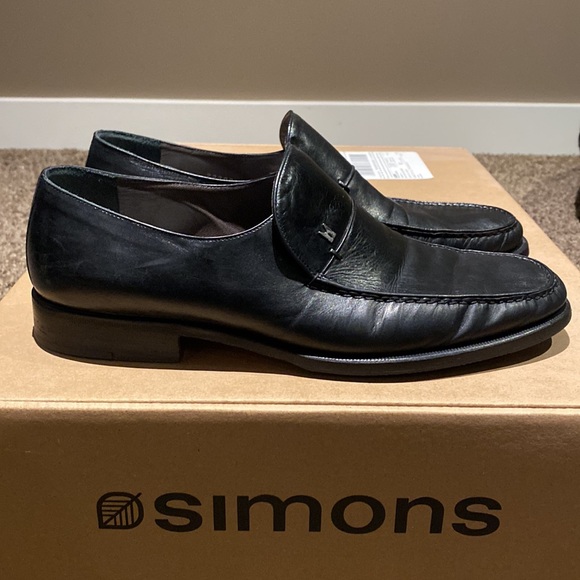 MORESCHI Beautiful Slip On Black Leather Loafers - Picture 4 of 7